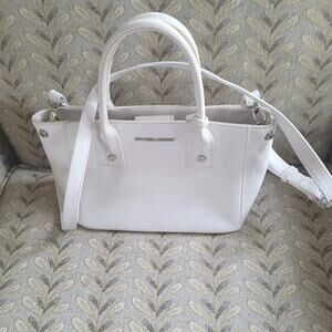 New York & Company Purse Pearl White Leather Handbag Cute Great Condition!